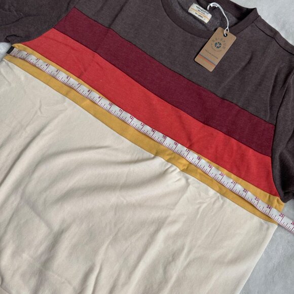 marine layer corbet sunset striped jordan crew sweatshirt XXL chocolate antique - Picture 4 of 9